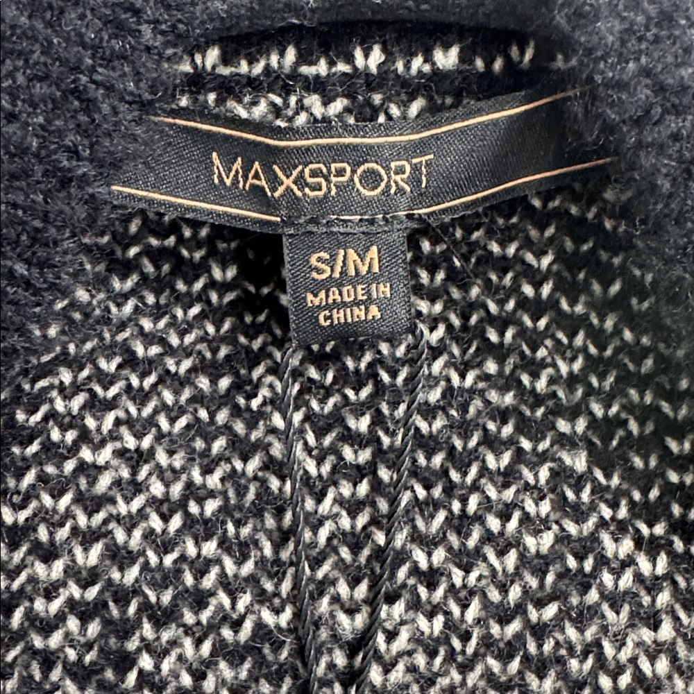 MaxSport Stylish Knit Patterned Cascade Open Front Cardigan Sweater Size S/M - Picture 5 of 11